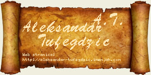 Aleksandar Tufegdžić vizit kartica